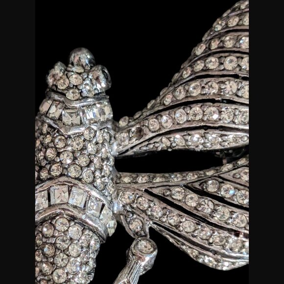 Vintage Ciner Signed Large Silver Tone Dragon Fly Brooch 3.75" - Picture 7 of 8